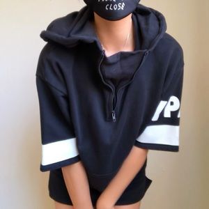 Ive Park Black Short Sleeve Hoodie